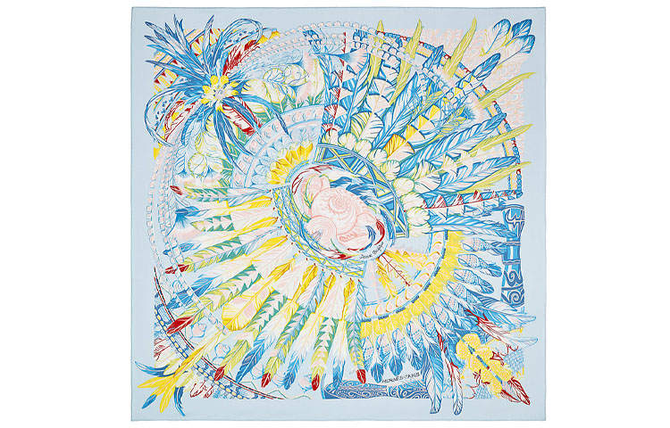 HERMES HERMES Scarves Women's Sky Blue