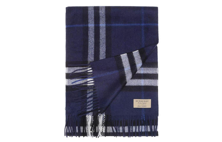 Burberry Knit Scarves Unisex Blue