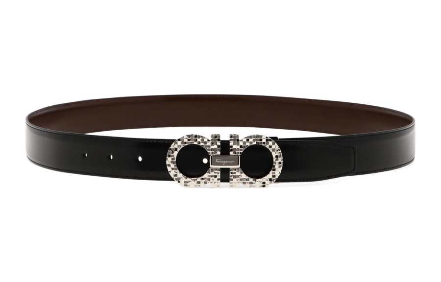 Ferragamo Ferragamo Gancini Logo Engraved Reversible Buckle Belt