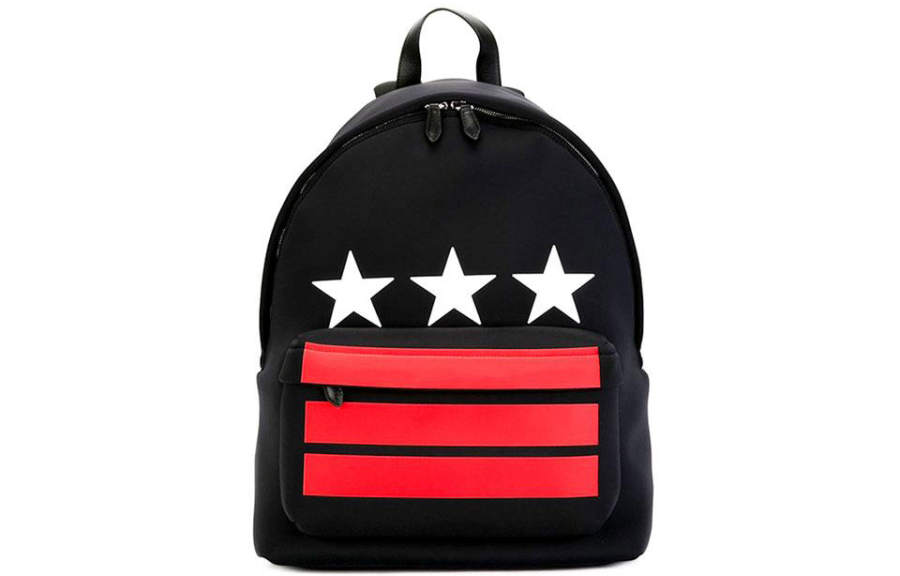 Givenchy GIVENCHY Nylon Fabric Backpack Unisex Black Red