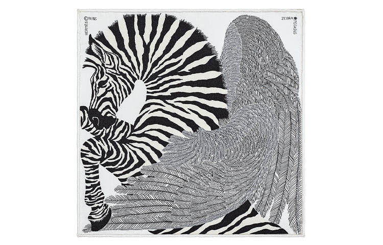 HERMES HERMES Scarves Women's Black White