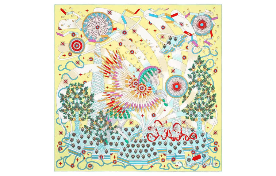 HERMES HERMES Scarves Unisex Light Yellow