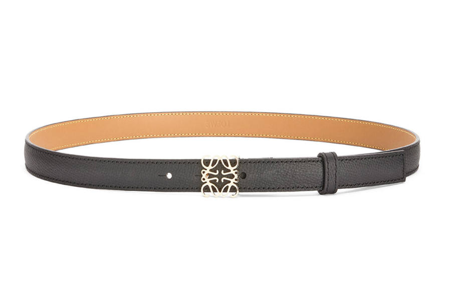 LOEWE LOEWE Cow Leather Belts Men's Black 2cm