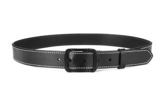 GENANX Adjustable Cow Leather Alloy Buckle Belt Leather Belts Unisex Black Width 3.5cm