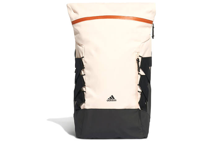 Adidas Adidas Zip Closure Polyester Backpack Unisex Ecru