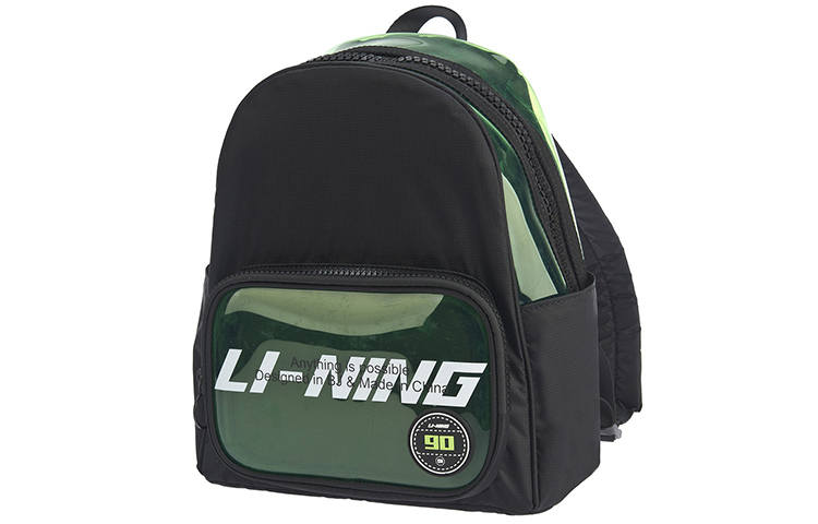 Li-Ning Li Ning Sports Fashion Collection Polyamide Backpack Regular Unisex Black Green