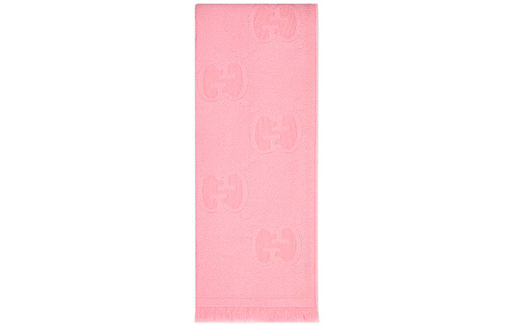 GUCCI GG Wool Knit Scarves Unisex Pink
