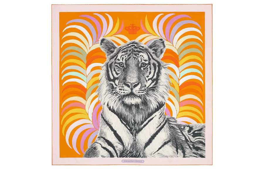 HERMES King Of Tigers Scarves Women's