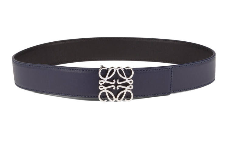 LOEWE LOEWE Mens Anagram Buckle Belt Blue/Black 3.2cm
