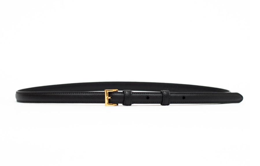 PRADA PRADA Leather Belts Women's Black Width 1cm