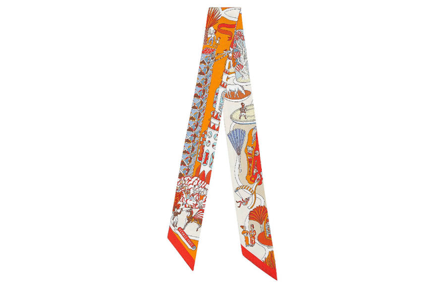 HERMES HERMES Silk Scarves Women's Orange