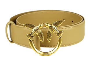 PINKO Leather Belts Women's Beige Yellow
