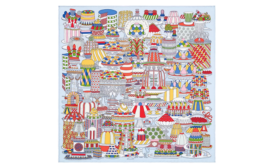 HERMES La Patisserie Francaise Scarves Women's Multicolor