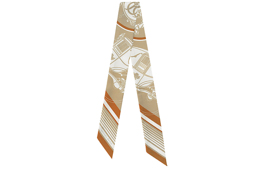HERMES HERMES Silk Scarves Women's Camel