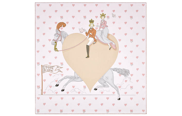 HERMES HERMES Tea Time Scarves Women's Pink