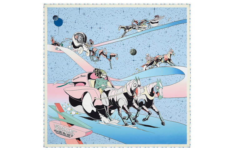 HERMES HERMES Scarves Women's Sky Blue