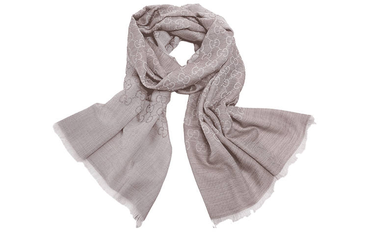 GUCCI Knit Scarves Unisex Beige