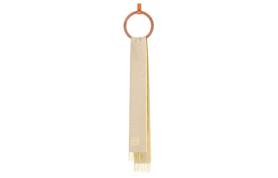 LOEWE Knit Scarves Women's Yellow/Beige