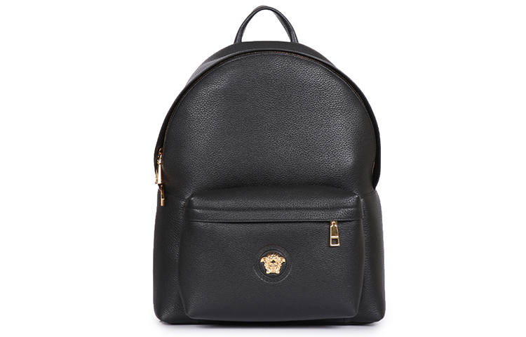 VERSACE VERSACE Leather Backpack Men's Black