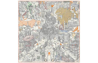 HERMES Carre Scarves Unisex Orange