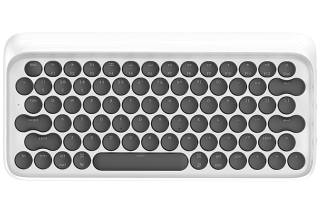 LOFREE Dot Round Bluetooth/Wired White Mechanical Keyboard Blue Switch 79 Keys