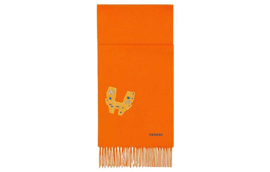 HERMES HERMES Knit Scarves Unisex Orange