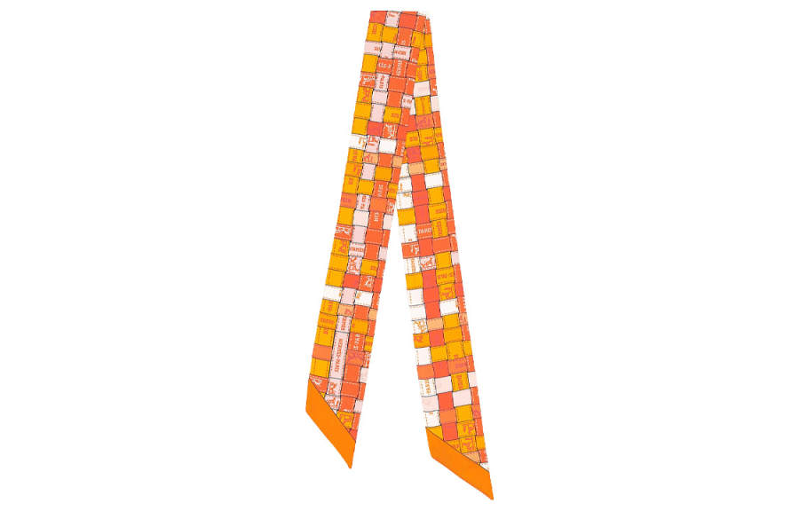 HERMES HERMES Silk Scarves Unisex Orange