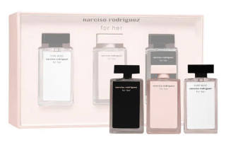 Narciso Rodriguez Deluxe Mini Perfume Sample Set Three Piece Set, Fresh Elegant Eau De Parfum EDP 7.5ml*3