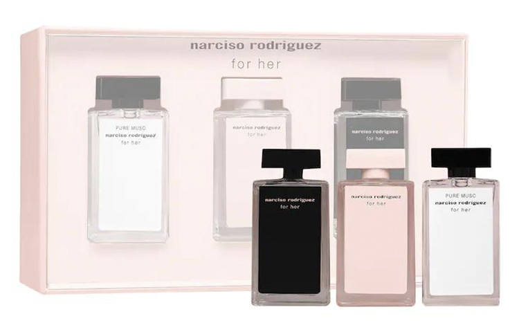 Narciso Rodriguez Narciso Rodriguez Deluxe Mini Perfume Sample Set Three Piece Set, Fresh Elegant Eau De Parfum EDP 7.5ml*3