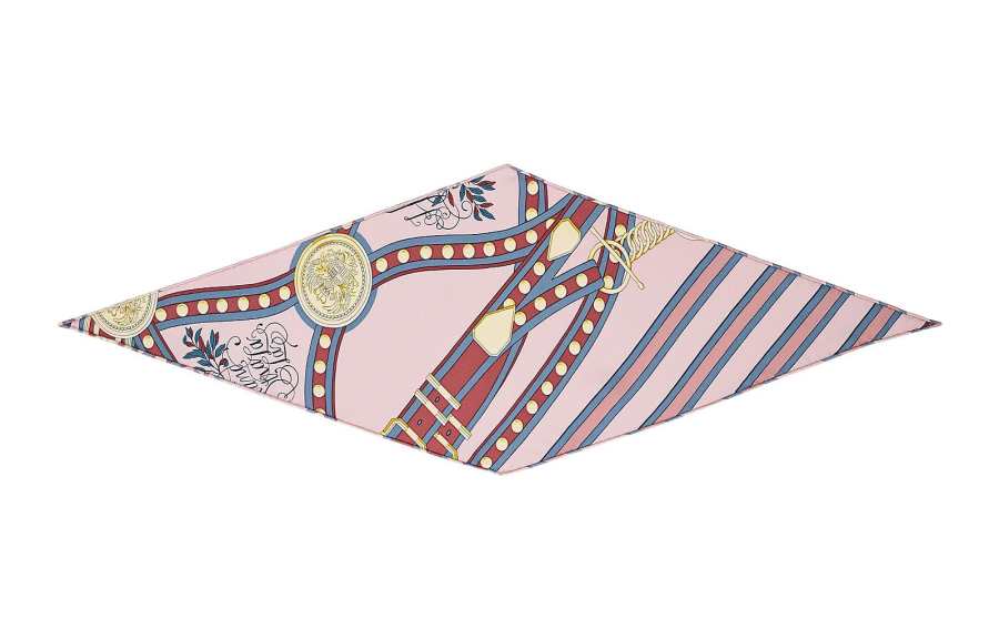 HERMES Scarves Women's Sky Blue/Green/Rose Pink