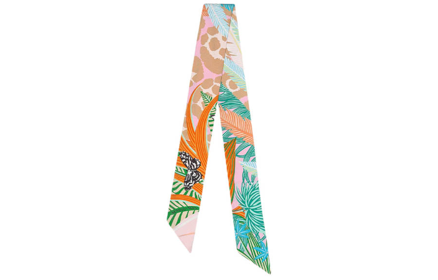 HERMES HERMES Twilly Scarves Unisex Orange