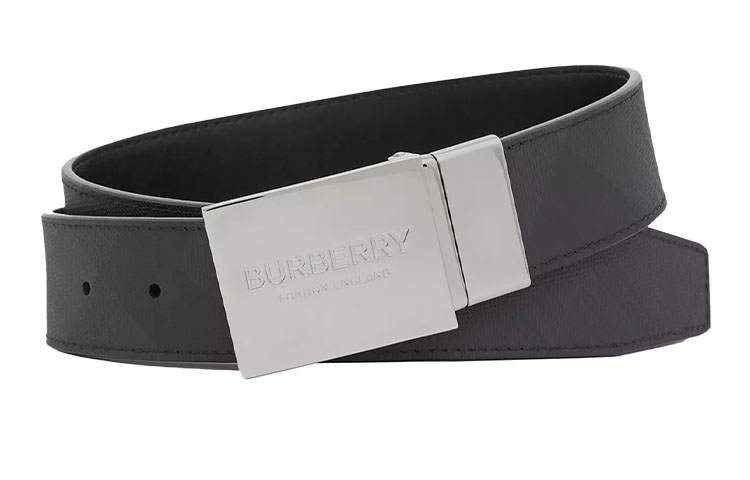 Burberry London PU Polyurethane Polyester Cotton Leather Belts Men's Width 3.5cm