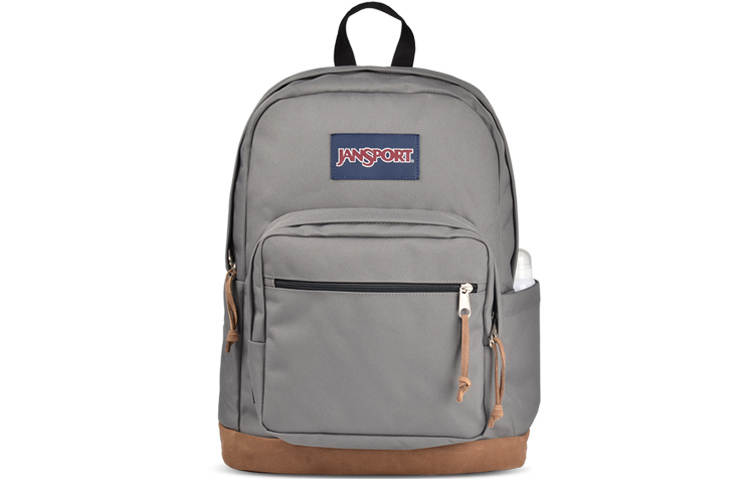 JanSport Leather Laptop Bag Backpack Regular Unisex Horizon Gray