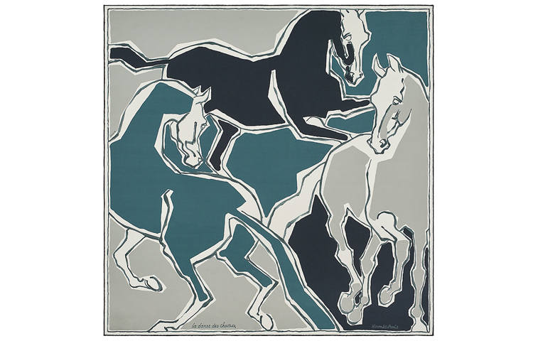 HERMES HERMES Scarves Women's Gray/Blue