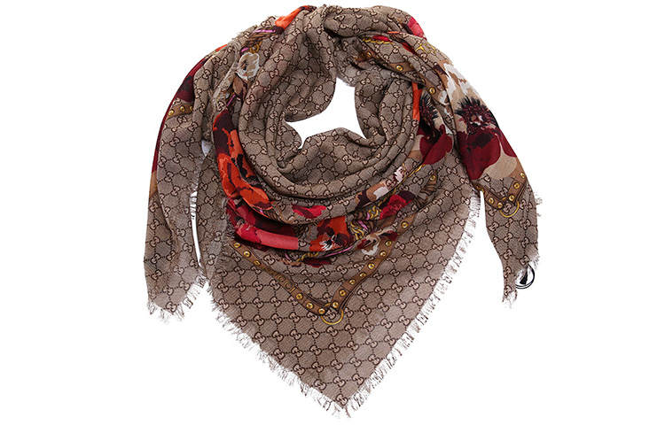 GUCCI GG Wool Shawls Women's Brown