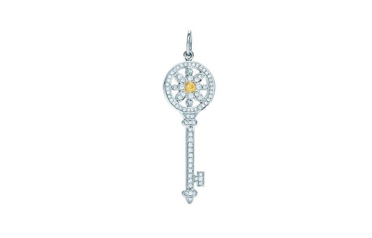 TIFFANY & CO. Keys Platinum Necklace Without Chain Pendants Women's Silver