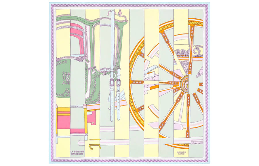HERMES HERMES Silk Scarves Women's Blue