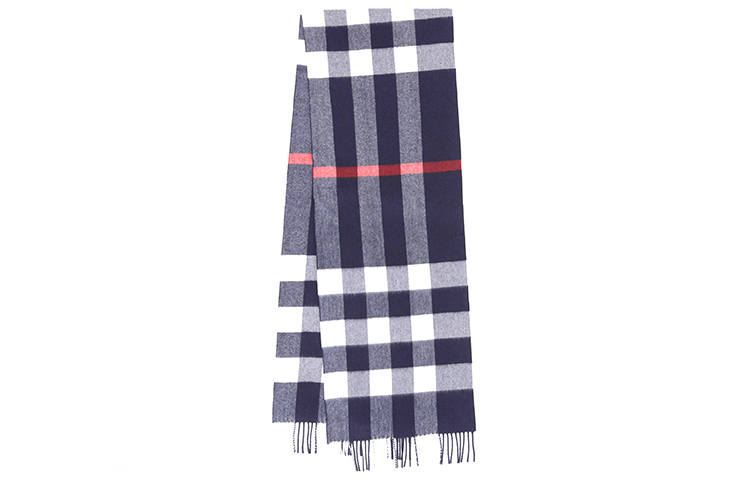 Burberry Cashmere Knit Scarves Unisex Black Gray