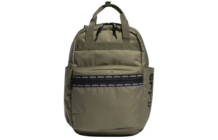 Adidas Adidas ESSENTIALS Polyester Backpack Portable Backpack Unisex Dark Green