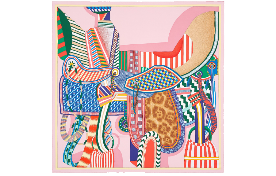 HERMES HERMES Silk Scarves Women's Pink