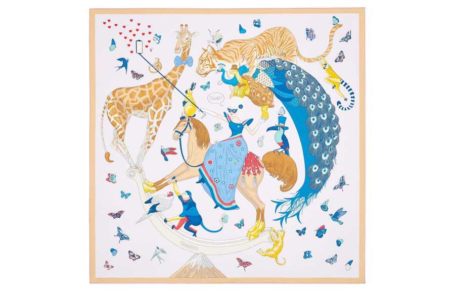 HERMES HERMES Silk Silk Scarves Women's