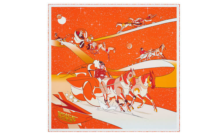 HERMES HERMES Silk Scarves Women's Orange