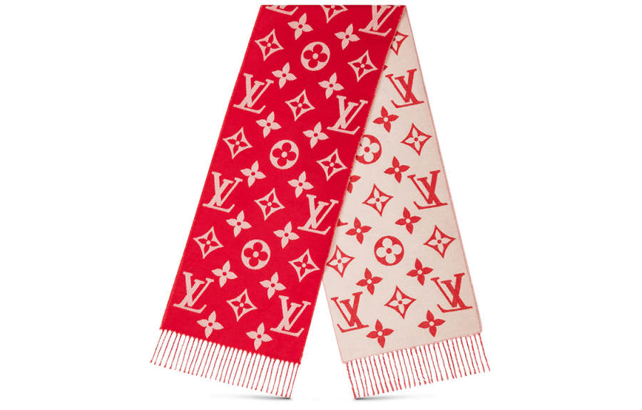 LOUIS VUITTON LOUIS VUITTON Knit Scarves Unisex Red