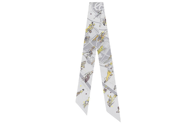 HERMES HERMES Silk Scarves Women's White