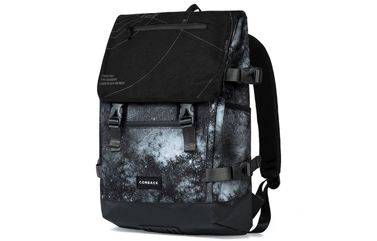 COMBACK COMBACK Polyamide Laptop Bag Backpack Large Unisex Black/White/Gray