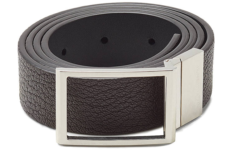 Bottega Veneta Goatskin, Calfskin Leather Belts Men's Dark Chocolate Width 3cm
