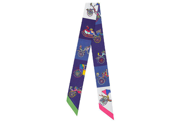 HERMES HERMES Silk Scarves Unisex Blue