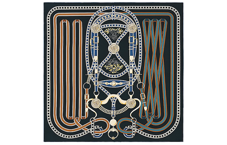 HERMES HERMES Silk Scarves Women's Caramel