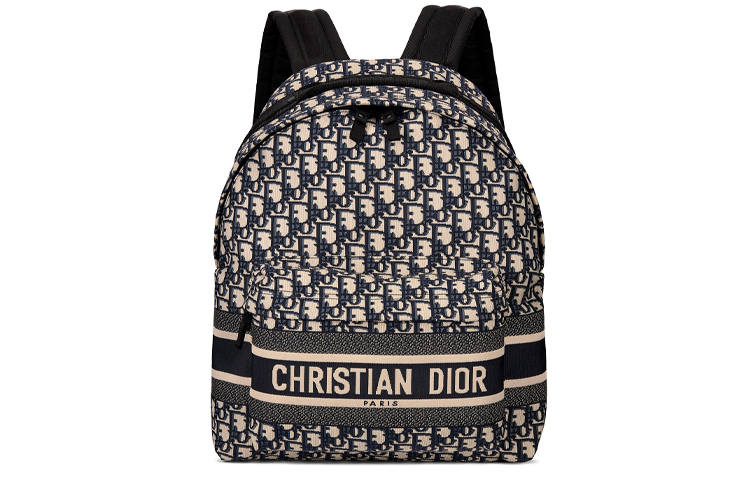 DIOR DIOR DIORTravel Backpack Blue DIOR Oblique Jacquard