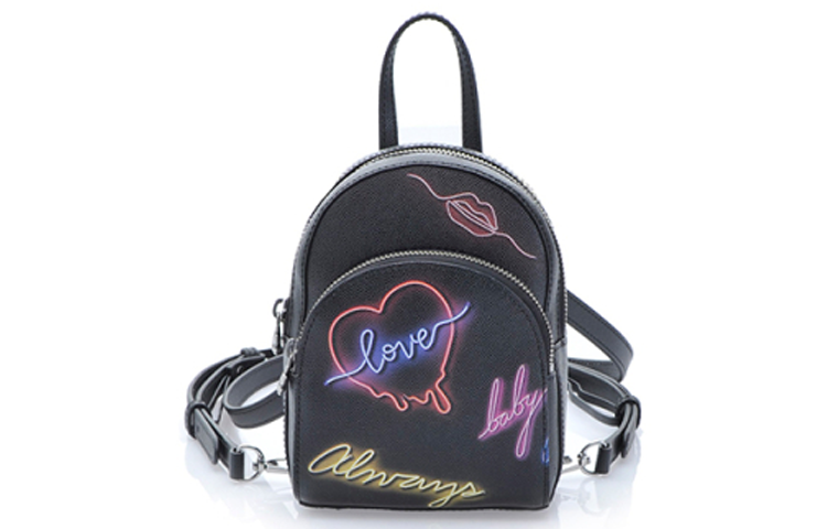 PINKO Cow Leather Backpack Mini Women's Black